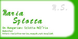 maria szlotta business card